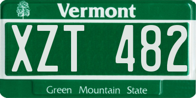 VT license plate XZT482