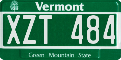 VT license plate XZT484