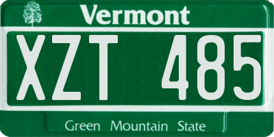 VT license plate XZT485