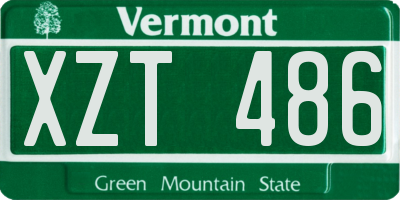 VT license plate XZT486