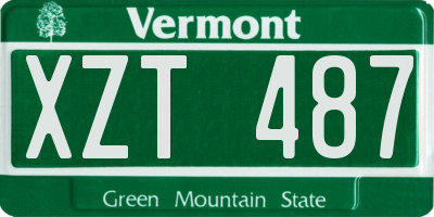 VT license plate XZT487
