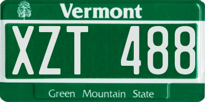 VT license plate XZT488