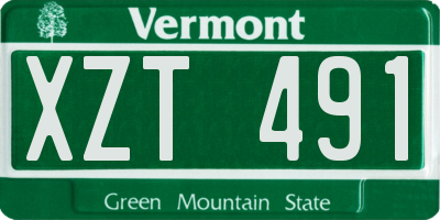 VT license plate XZT491