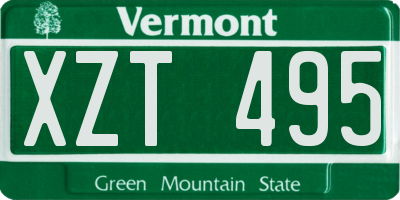 VT license plate XZT495