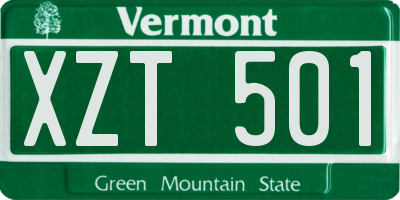 VT license plate XZT501