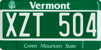 VT license plate XZT504
