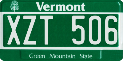 VT license plate XZT506