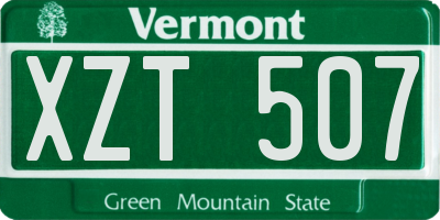 VT license plate XZT507