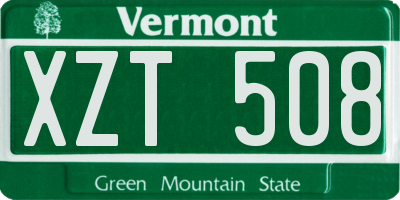 VT license plate XZT508