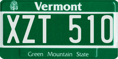 VT license plate XZT510