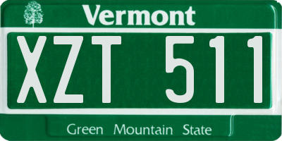 VT license plate XZT511