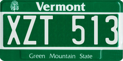 VT license plate XZT513