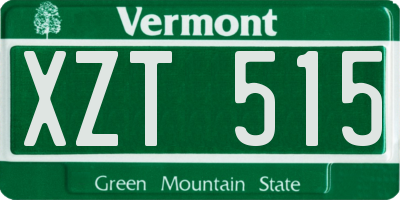 VT license plate XZT515