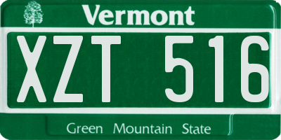 VT license plate XZT516