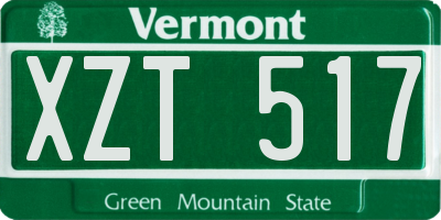 VT license plate XZT517