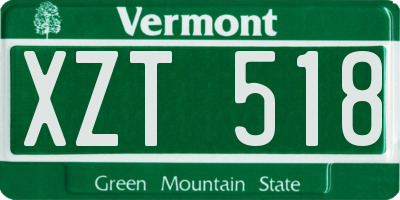 VT license plate XZT518