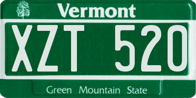 VT license plate XZT520