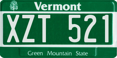 VT license plate XZT521