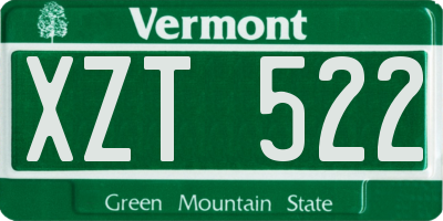 VT license plate XZT522