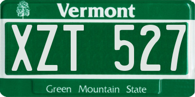 VT license plate XZT527