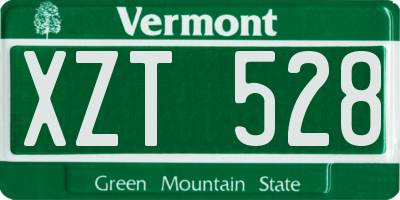 VT license plate XZT528