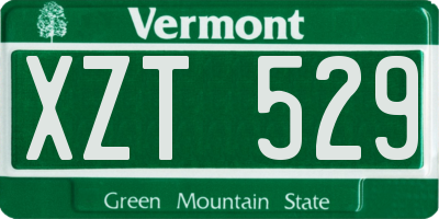 VT license plate XZT529
