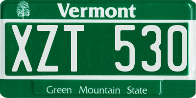 VT license plate XZT530