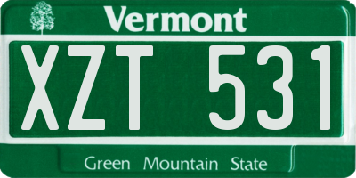 VT license plate XZT531