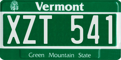 VT license plate XZT541