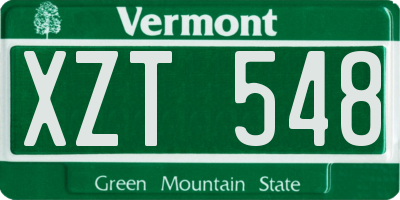 VT license plate XZT548