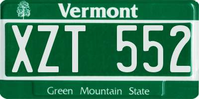 VT license plate XZT552