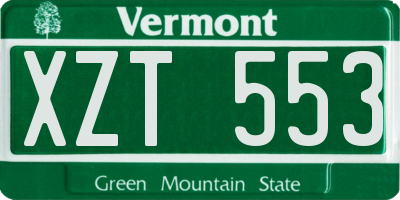 VT license plate XZT553