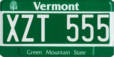 VT license plate XZT555
