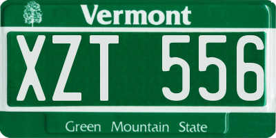 VT license plate XZT556