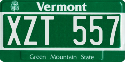 VT license plate XZT557