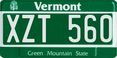 VT license plate XZT560