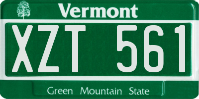 VT license plate XZT561