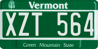 VT license plate XZT564