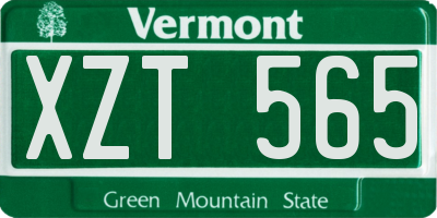 VT license plate XZT565