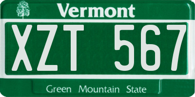VT license plate XZT567