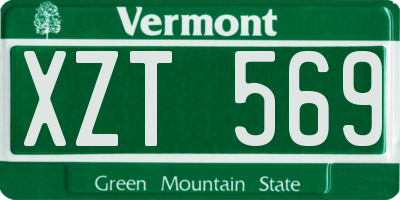 VT license plate XZT569