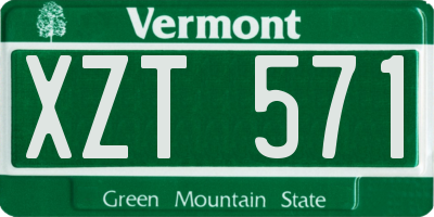 VT license plate XZT571