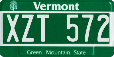 VT license plate XZT572