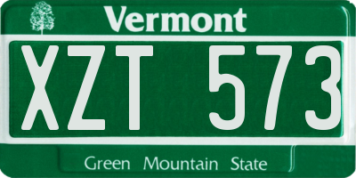 VT license plate XZT573