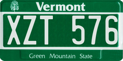 VT license plate XZT576