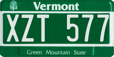 VT license plate XZT577