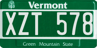 VT license plate XZT578