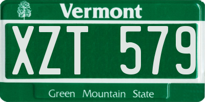 VT license plate XZT579