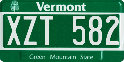 VT license plate XZT582
