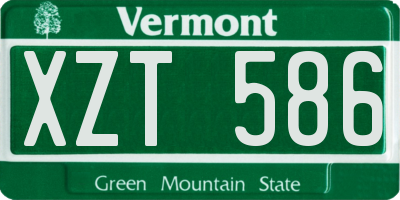 VT license plate XZT586